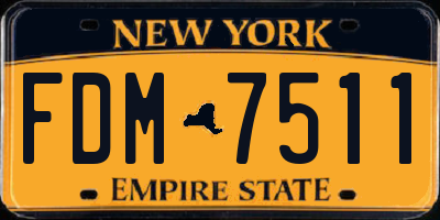 NY license plate FDM7511