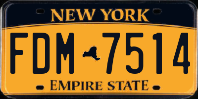 NY license plate FDM7514