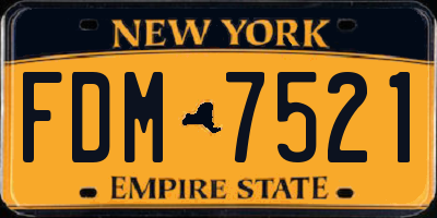 NY license plate FDM7521