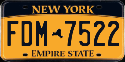 NY license plate FDM7522