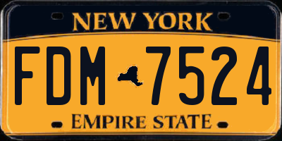NY license plate FDM7524