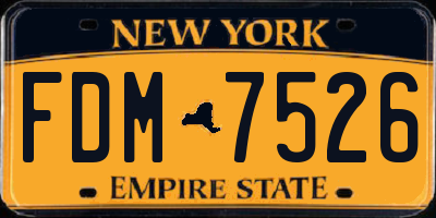 NY license plate FDM7526