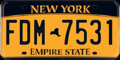 NY license plate FDM7531