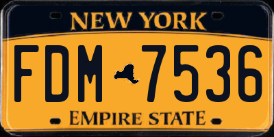 NY license plate FDM7536