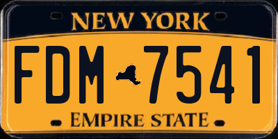 NY license plate FDM7541