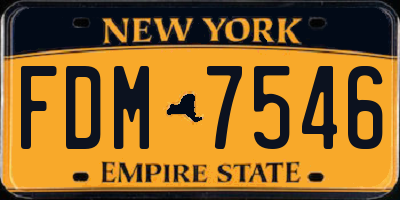 NY license plate FDM7546