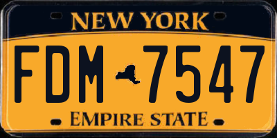 NY license plate FDM7547