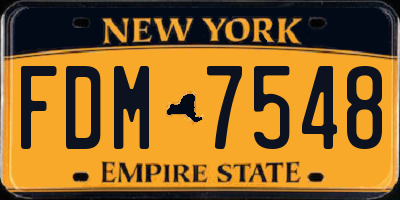 NY license plate FDM7548