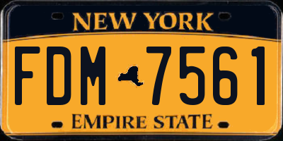 NY license plate FDM7561