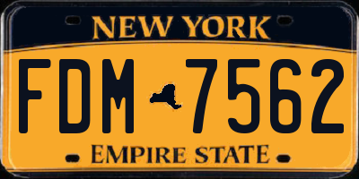 NY license plate FDM7562