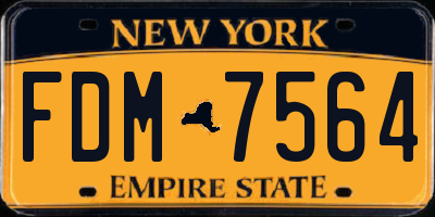 NY license plate FDM7564
