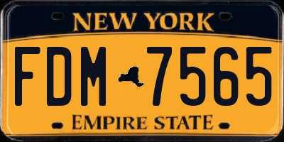 NY license plate FDM7565