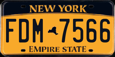 NY license plate FDM7566