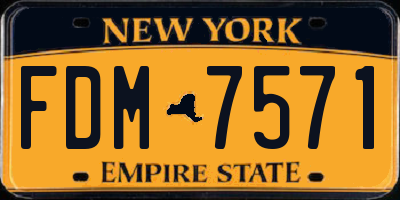NY license plate FDM7571