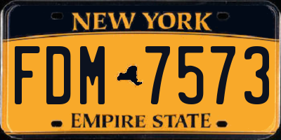 NY license plate FDM7573