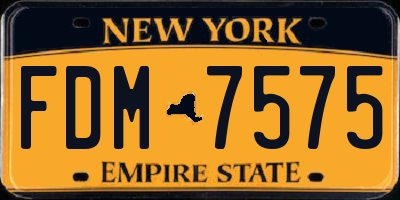 NY license plate FDM7575