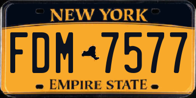 NY license plate FDM7577