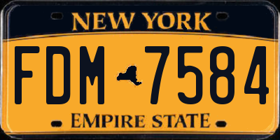 NY license plate FDM7584