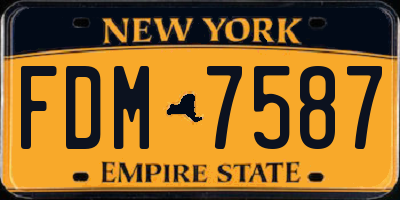 NY license plate FDM7587