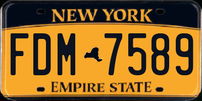 NY license plate FDM7589