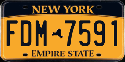 NY license plate FDM7591