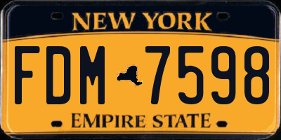 NY license plate FDM7598