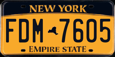 NY license plate FDM7605