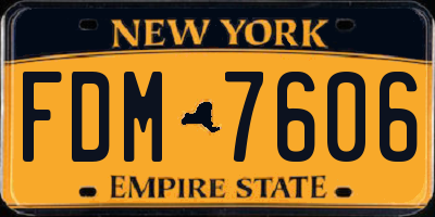 NY license plate FDM7606