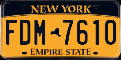 NY license plate FDM7610