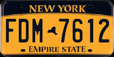 NY license plate FDM7612