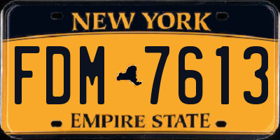 NY license plate FDM7613