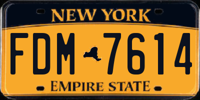 NY license plate FDM7614