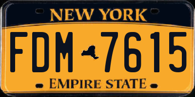 NY license plate FDM7615