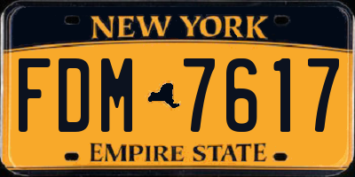 NY license plate FDM7617