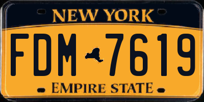 NY license plate FDM7619