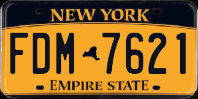 NY license plate FDM7621