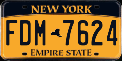 NY license plate FDM7624