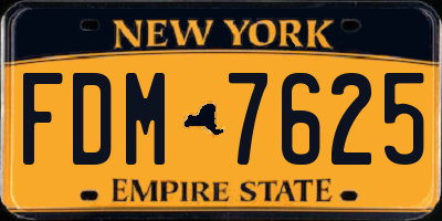 NY license plate FDM7625