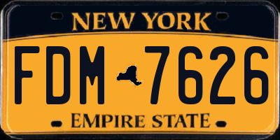 NY license plate FDM7626