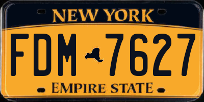 NY license plate FDM7627