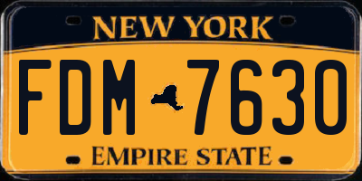 NY license plate FDM7630