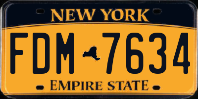 NY license plate FDM7634