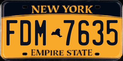 NY license plate FDM7635