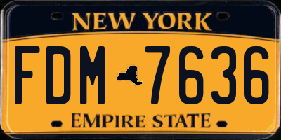 NY license plate FDM7636