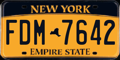 NY license plate FDM7642