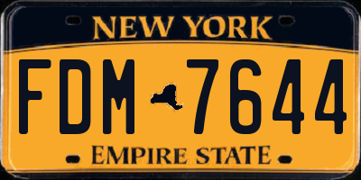 NY license plate FDM7644