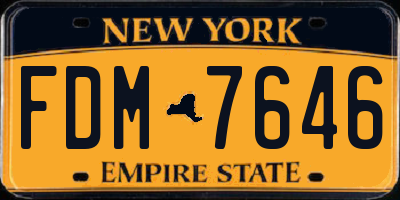 NY license plate FDM7646