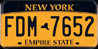 NY license plate FDM7652