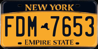 NY license plate FDM7653