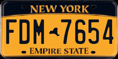 NY license plate FDM7654
